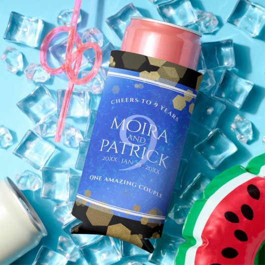 9エレガントthラピスラズリ結婚の記念日 スリム缶クーラー (インサイチュ 夏)