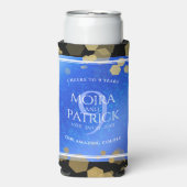 9エレガントthラピスラズリ結婚の記念日 スリム缶クーラー (Seltzer正面)