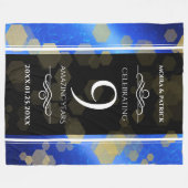 9エレガントthラピスラズリ結婚の記念日 フリースブランケット (正面(横))