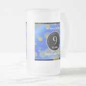 9エレガントthラピスラズリ結婚の記念日 フロストグラスビールジョッキ (正面右)