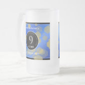 9エレガントthラピスラズリ結婚の記念日 フロストグラスビールジョッキ (正面左)