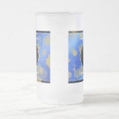 9エレガントthラピスラズリ結婚の記念日 フロストグラスビールジョッキ (中央)