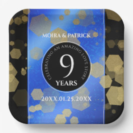 9エレガントthラピスラズリ結婚の記念日 ペーパープレート