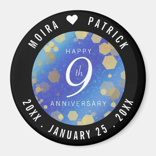 9エレガントthラピスラズリ結婚の記念日 マグネット (正面)