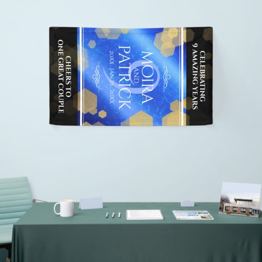 9エレガントthラピスラズリ結婚の記念日 横断幕 (トレードショー)