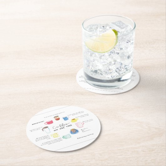 9エンネアグラム型コースター付きコーヒー ラウンドペーパーコースター (インサイチュ)