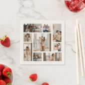 9カスタムフォトコラージュウッドウォールアート スタンダードカクテルナプキン (インサイチュ)