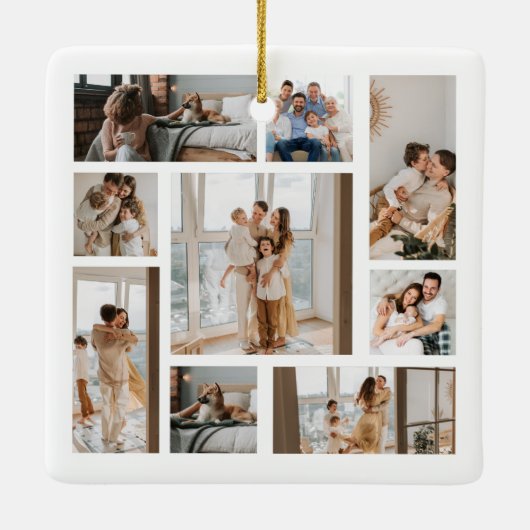 9カスタムフォトコラージュクリスマスオーナメント セラミックオーナメント (裏面)