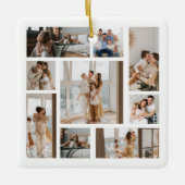 9カスタムフォトコラージュクリスマスオーナメント セラミックオーナメント (正面)