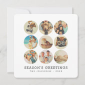 9カスタム枚の写真モダン家族とペットの思い出 シーズンカード (正面)