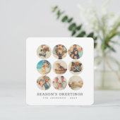 9カスタム枚の写真モダン家族とペットの思い出 シーズンカード (スタンド正面)