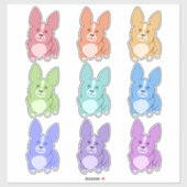 9カラフル Corgi Stickers シール (シート)