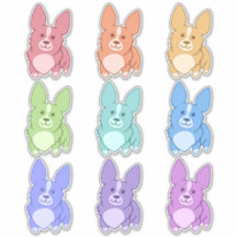 9カラフル Corgi Stickers