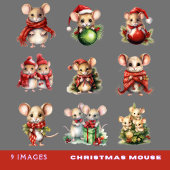 9クリスマスマウスのカスタムカットのビニールシール シール