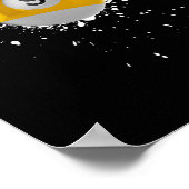 9クールボール9プールビリヤード絵を描（ばちゃばちゃ）跳ねるBil ポスター (角)
