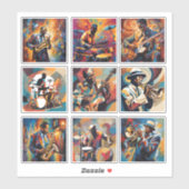 9ジャズミュージシャンシールのセット シール (シート)