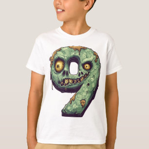 9ゾンビハロウィーンテーマ9歳の子供 Tシャツ