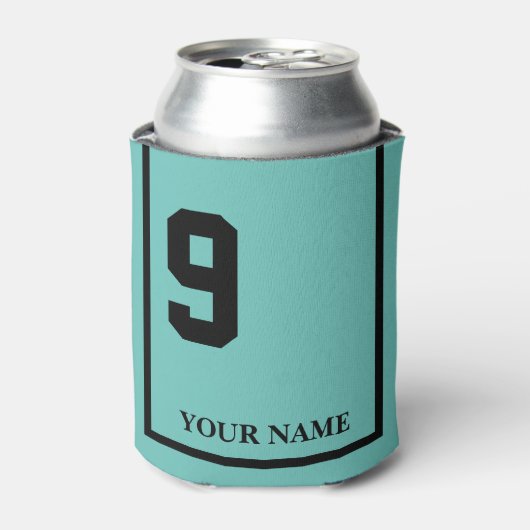 9ターコイズ付き黒馬サドルブランケットカスタム付 缶クーラー (缶正面)