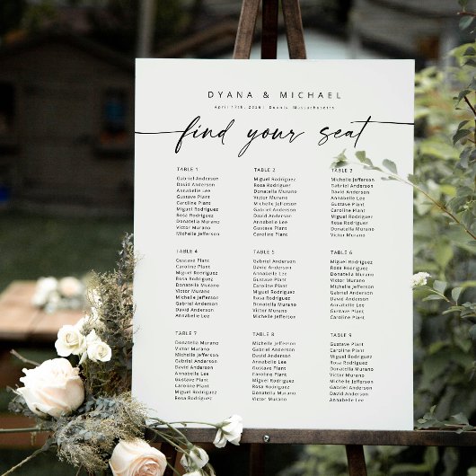 9テーブモダンルが座席表を見つける ポスター