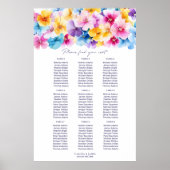 9テーブルカラフルフローラ結婚の座席表 ポスター (正面)