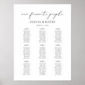 9テーブルシンプルの人お気に入りの席チャート ポスター (正面)