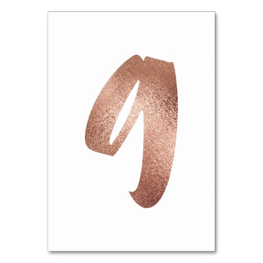 9テーブル番号白色メタリックピンクローズ金ゴールド テーブルナンバー (正面)