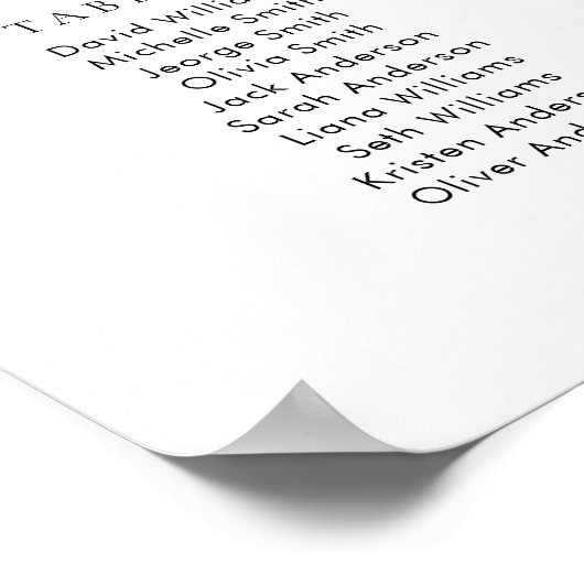 9テーブル私たちお気に入りのの人の座席表 ポスター (角)