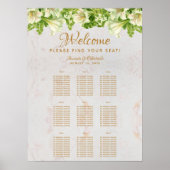 9テーブル結婚シーティングチャート大理石ホワイユリ ポスター (正面)