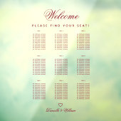 9テーブル透明バーガン結婚ディの座席表 ウィンドウサイン (シート3)