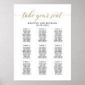 9テーブル90人のゲストがあなたの席の座席表を取る ポスター (正面)