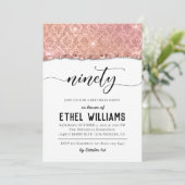 9バラ金ゴールド誕生日招待状 招待状 (スタンド正面)