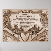 9パネルセピア版デリスルワールドマップフレーム2 ポスター (正面)