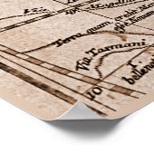 9パネルセピア版デリスレ世界地図フレーム4 ポスター (角)