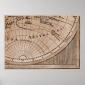 9パネルセピア版デリスレ世界地図フレーム9 ポスター (正面)