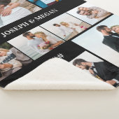 9パーソナライズされたフォトコラージュシック白黒 シェルパブランケット (3/4)