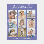 9パーソナライズされたフォトコラージュトレンディーペリウィンクル フリースブランケット (正面)