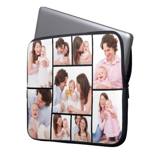 9パーソナライズされたフォトコラージュ電子バッグ ラップトップスリーブ (正面左)