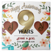 9パーソナライズされた周年記念ギフト タイル (正面)