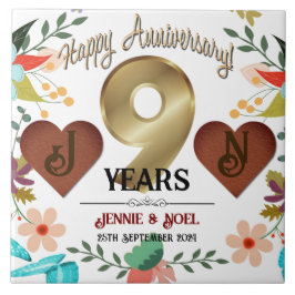 9パーソナライズされた周年記念ギフト タイル