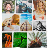 9パーソナライズされた枚のコラージュテンプレート枠 シャワーカーテン (正面)