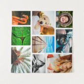 9パーソナライズされた枚のコラージュテンプレート枠（白） タペストリー (正面(横))