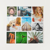 9パーソナライズされた枚のコラージュテンプレート枠（白） タペストリー (正面)