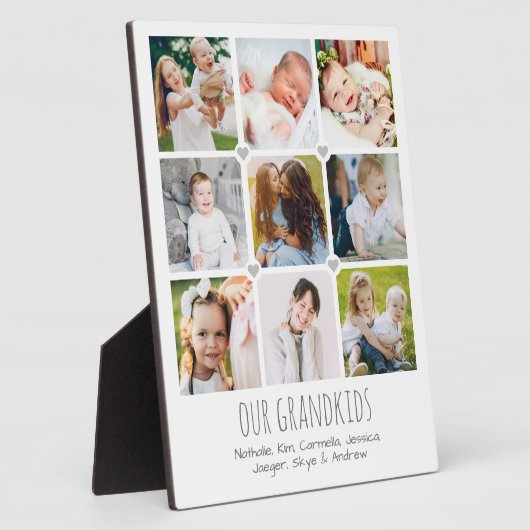 9パーソナライズされた枚の祖父母の額 フォトプラーク (側面)