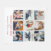 9パーソナライズされた – 写真「世界のお母さ最高のん」 フリースブランケット (正面(横))