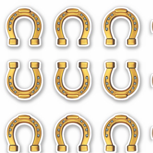 9ビニールの幸運の黄金の馬蹄形セット シール (正面)