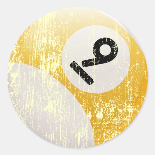 9ビリヤードのボール – 浸食および熟成 ラウンドシール (正面)