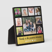 9ファミリーフォトコラージュ引用文ブラック&金ゴールド フォトプラーク (正面)