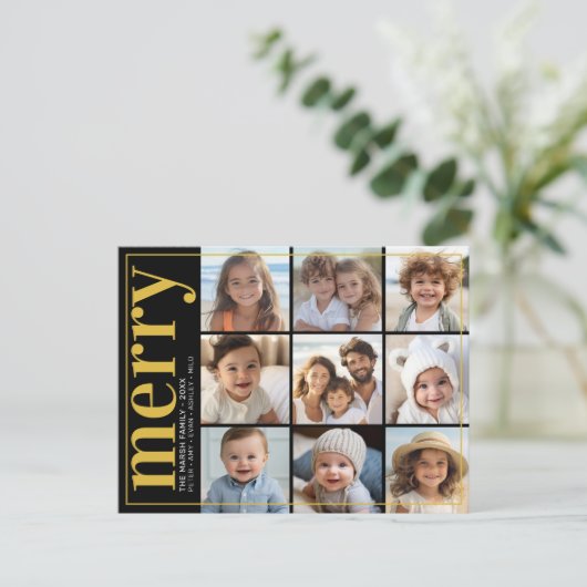 9フォトオフセッはっきりしたトメリー- – 黒と金ゴールド- シーズンポストカード (スタンド正面)