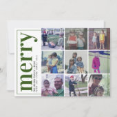 9フォトオフセットはっきりした- メリー – オリーブグリーン –  シーズンカード (正面)