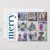 9フォトオフセットはっきりした- メリー – 濃いデニムブルー シーズンカード (正面)